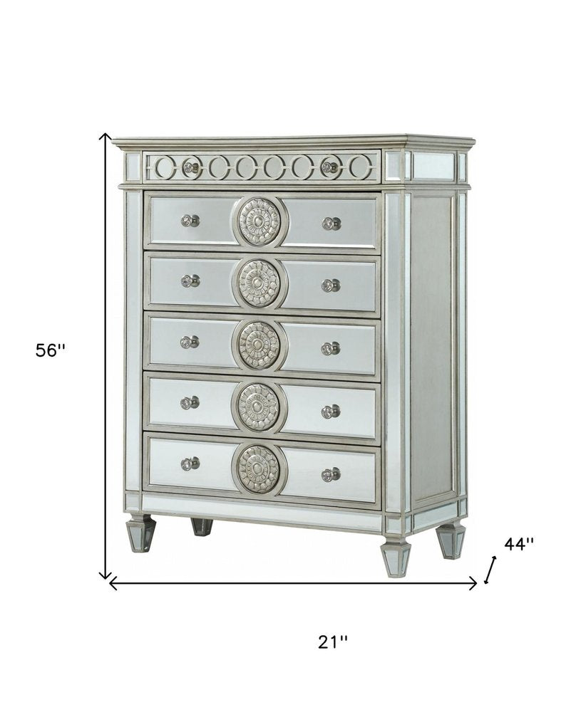 68" Gray Wood Six Drawer Double Dresser