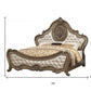 Queen Tufted Bronze Upholstered Faux Leather Bed With Nailhead Trim