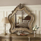 48" Oak Abstract Wood Framed Mounted Dresser Mirror