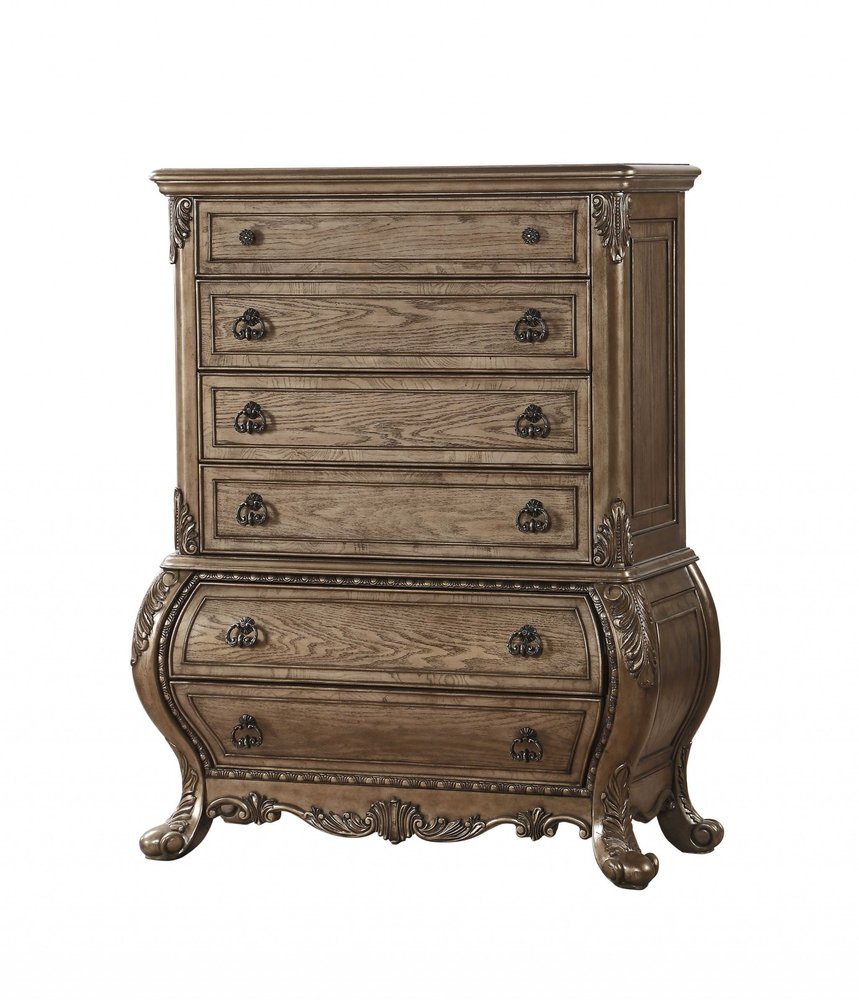 23" Brown Solid Wood Combo Dresser