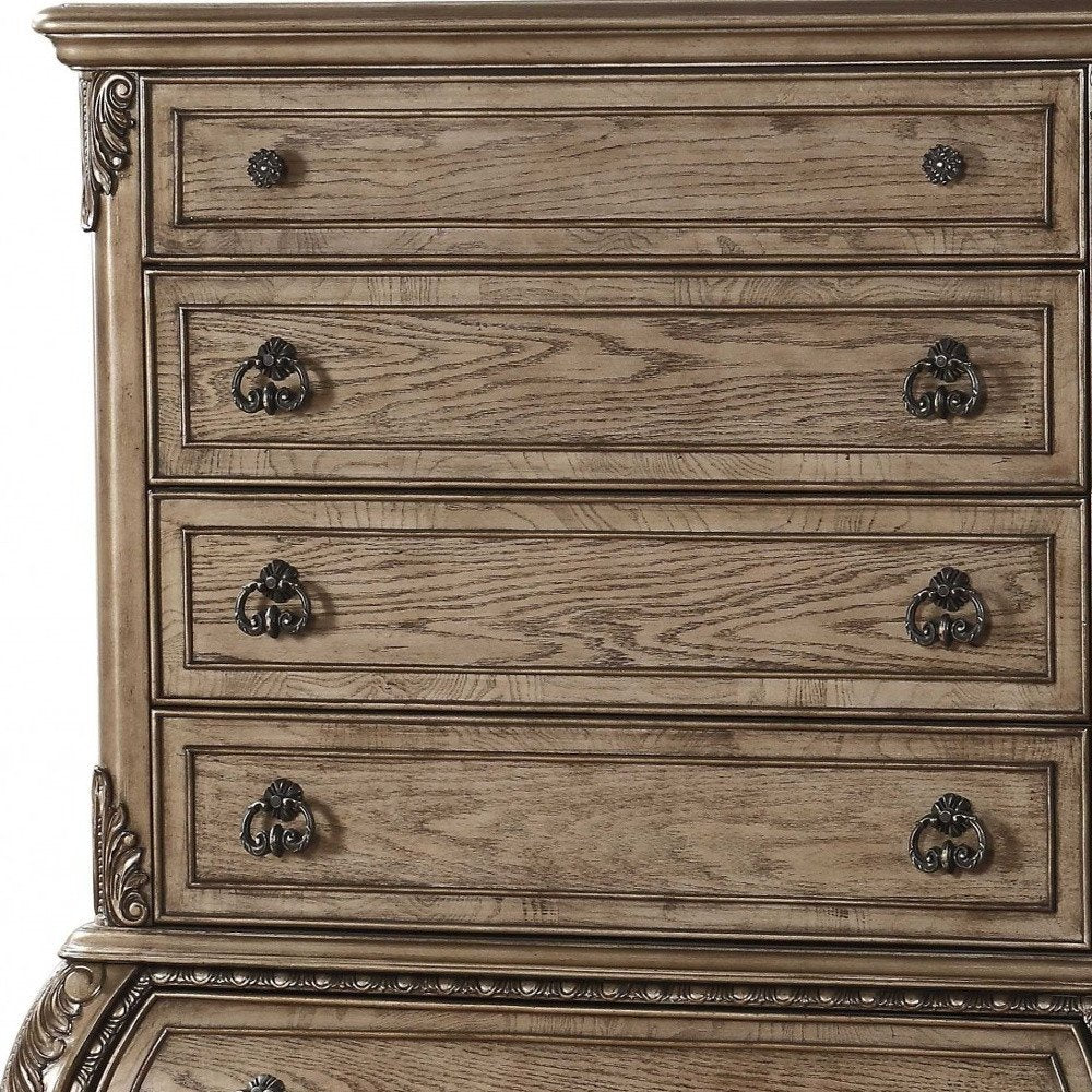 23" Brown Solid Wood Combo Dresser