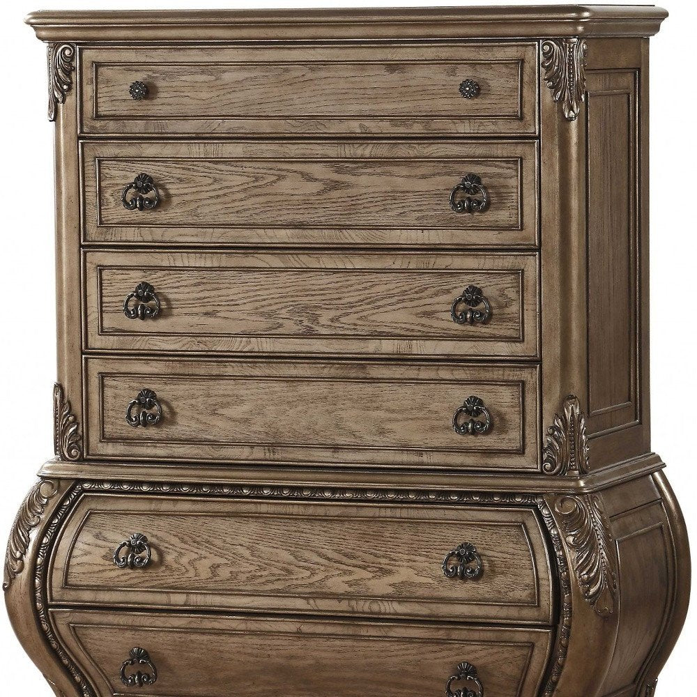 23" Brown Solid Wood Combo Dresser