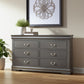 15" Gray Solid Wood Double Dresser