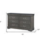 15" Gray Solid Wood Double Dresser