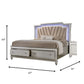 67" X 91" X 69" Pu Champagne Wood Upholstered (Hb) Led Queen Bed