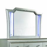 38" Champagne Abstract Wood Framed Mounted Dresser Mirror