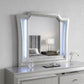 38" Champagne Abstract Wood Framed Mounted Dresser Mirror