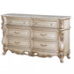 21" Antiqued White Wood Five Drawer Dresser