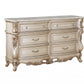 21" Antiqued White Wood Five Drawer Dresser