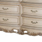 21" Antiqued White Wood Five Drawer Dresser
