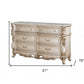21" Antiqued White Wood Five Drawer Dresser