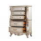 21" Antiqued White Wood Five Drawer Dresser