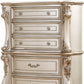 21" Antiqued White Wood Five Drawer Dresser