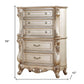 21" Antiqued White Wood Five Drawer Dresser