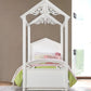 White Wood Twin Canopy Bed Frame