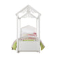 White Wood Twin Canopy Bed Frame