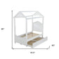 White Wood Twin Canopy Bed Frame