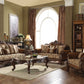 37" Brown Velvet Floral Club Chair And Toss Pillows