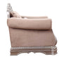 42" Cherry Blossom Pink Tufted Velvet and Wood Arm Chair And Toss Pillow