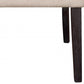 Set of Two Tufted Beige and Espresso Upholstered Linen Dining Side Chairs