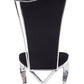 Set of Two Black And Silver Upholstered Fabric Dining Side Chairs