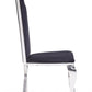 Set of Two Black And Silver Upholstered Fabric Dining Side Chairs