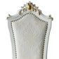 Set of Two 27" Beige and White Faux Leather Damask Side Chair