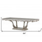 44" Off White Solid Wood Pedestal Base Dining Table