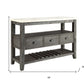 18" X 54" X 36" White Marble Gray Oak Wood Server