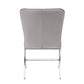 24" Beige and Silver Velvet Parsons Chair