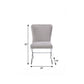 24" Beige and Silver Velvet Parsons Chair
