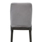 Set of Two Light Gray And Gray Upholstered Linen Dining Side Chairs