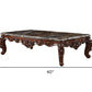 40" Dark Brown and Merlot Genuine Marble And Solid Wood Coffee Table