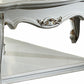 36" White Resin And Wood Coffee Table With Shelf