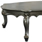 36" White Resin And Wood Coffee Table With Shelf