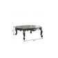 36" White Resin And Wood Coffee Table With Shelf