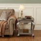 24" Gray Solid Wood End Table With Shelf