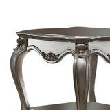 24" Gray Solid Wood End Table With Shelf