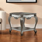 24" Gray Solid Wood End Table With Shelf