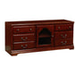58" Brown Solid and Manufactured Wood Enclosed and Open Storage TV Stand