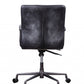 24" X 25" X 36" Vintage Black Top Grain Leather Aluminum Metal Upholstered (Seat) Casters Engineered Wood Executive Office Chair