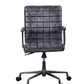 24" X 25" X 36" Vintage Black Top Grain Leather Aluminum Metal Upholstered (Seat) Casters Engineered Wood Executive Office Chair