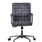24" X 25" X 36" Vintage Black Top Grain Leather Aluminum Metal Upholstered (Seat) Casters Engineered Wood Executive Office Chair