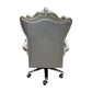 Gray Faux Leather Tufted Seat Swivel Adjustable Executive Chair Leather Back