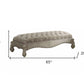 28" X 65" X 20" Ivory Fabric Bone White Upholstery Poly Resin Bench