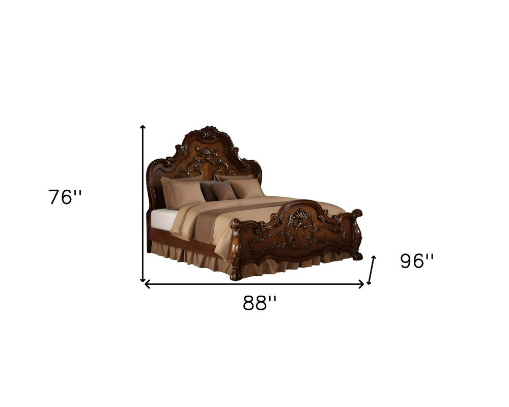 Brown Solid Wood Bed Frame