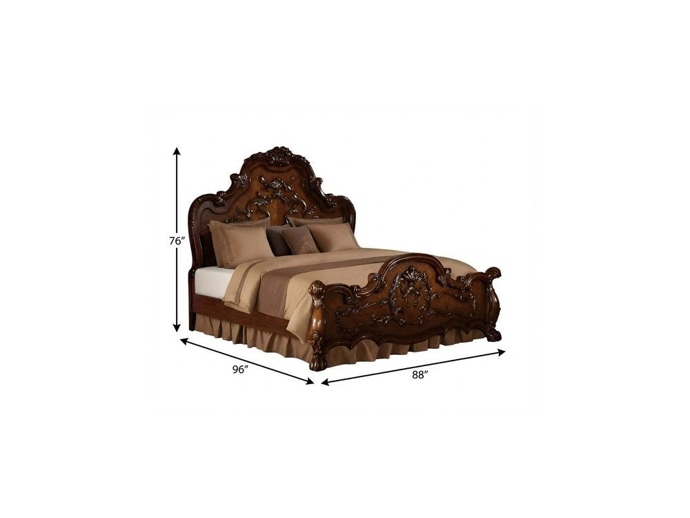 Brown Solid Wood Bed Frame