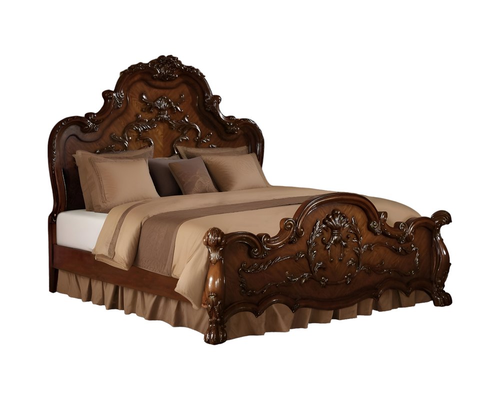 Brown Solid Wood Bed Frame