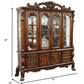 19" X 74" X 89" Cherry Oak Wood Poly Resin Glass Hutch  Buffet