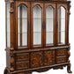 19" X 74" X 89" Cherry Oak Wood Poly Resin Glass Hutch  Buffet